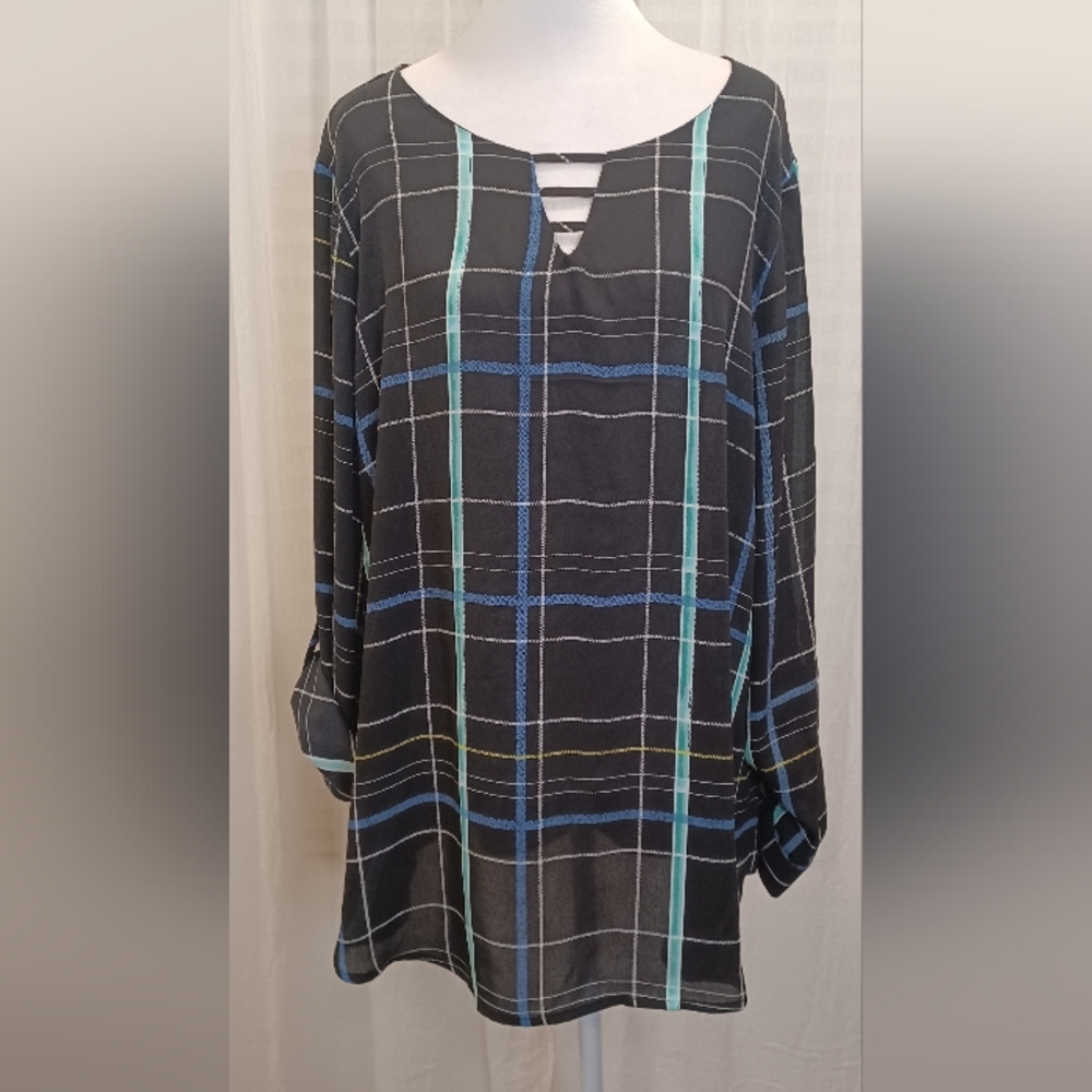 APT 9 Plaid Oversized Long Sleeve Shirt